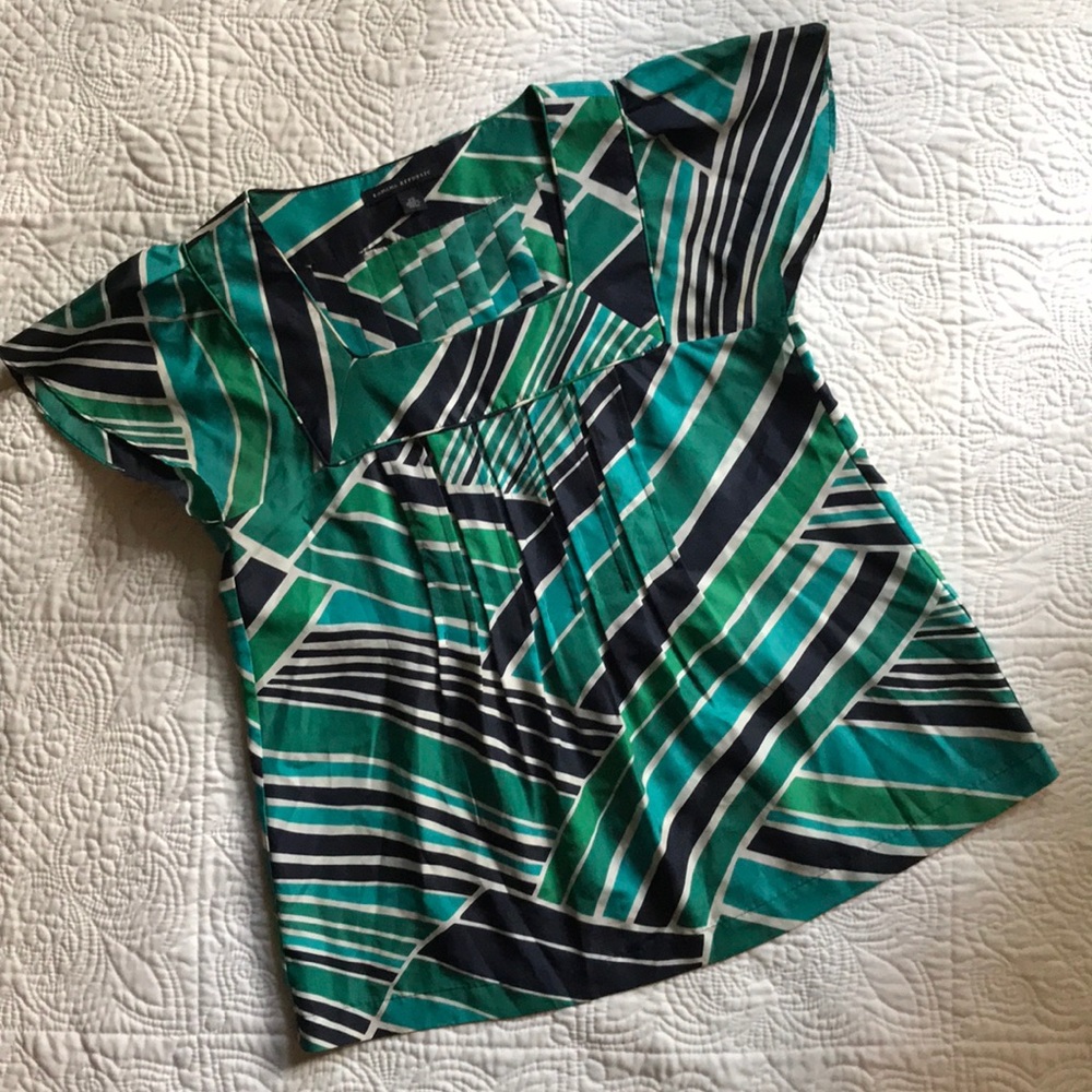 💙 Silk Square Neck Flutter Sleeve Pleated Top 💚